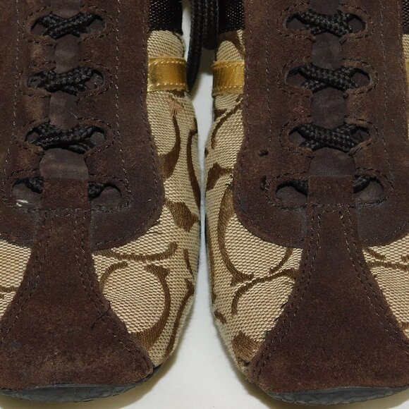 Coach Katelyn Monogram Signature Lace Up Sneakers Size 7.5M - Picture 3 of 11